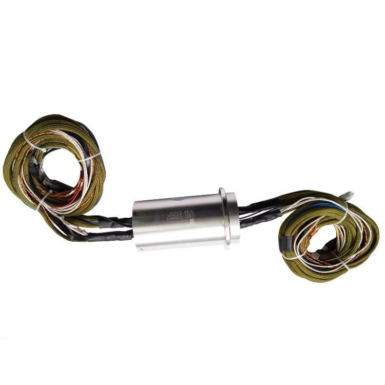 YZKJJMDDHH-80 hybrid automation slip rings 43 electrical channels 4-way fiber optic slip ring, view 2