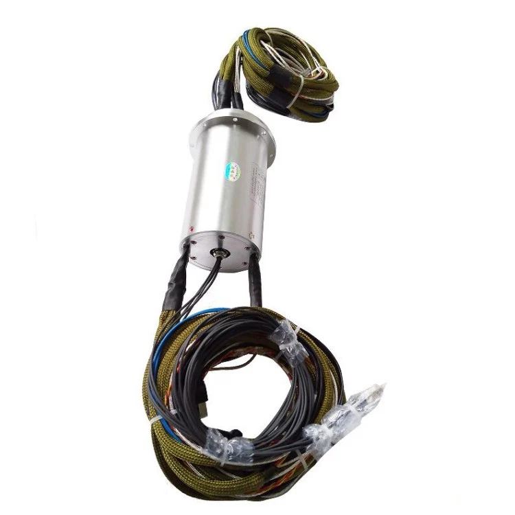YZKJJMDDHH-80 hybrid automation slip rings 43 electrical channels 4-way fiber optic slip ring, view 3