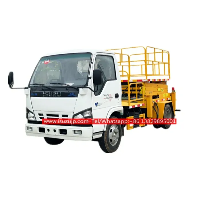 ISUZU 12m scissor lift platform truck for sale