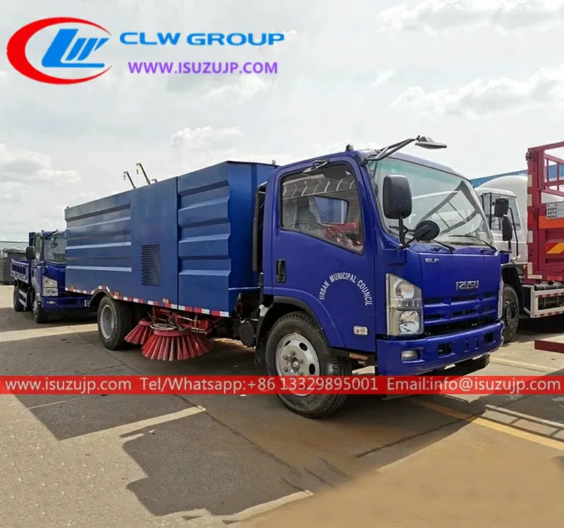 ISUZU ELF 9cbm Road washing sweeper truck