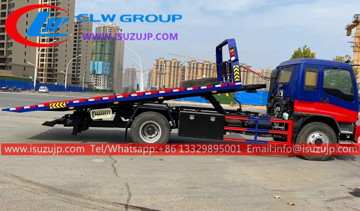 ISUZU FVR 8t-10 ton road emergency flatbed tow wrecker rescue vehicle