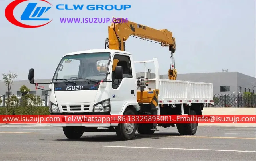 ISUZU NKR small 3 ton truck mounted xcmg crane