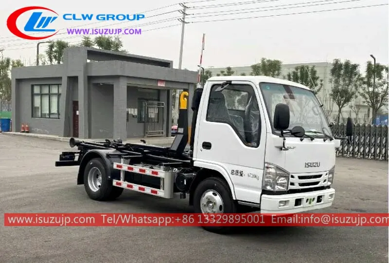 ISUZU NJR small 3m3 hook lift dump truck