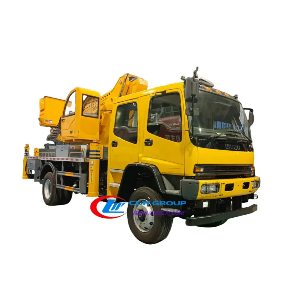 4×4 ISUZU FVR Full Driver double cabin 34 Meters High Altitude Operation Insulation Bucket Truck