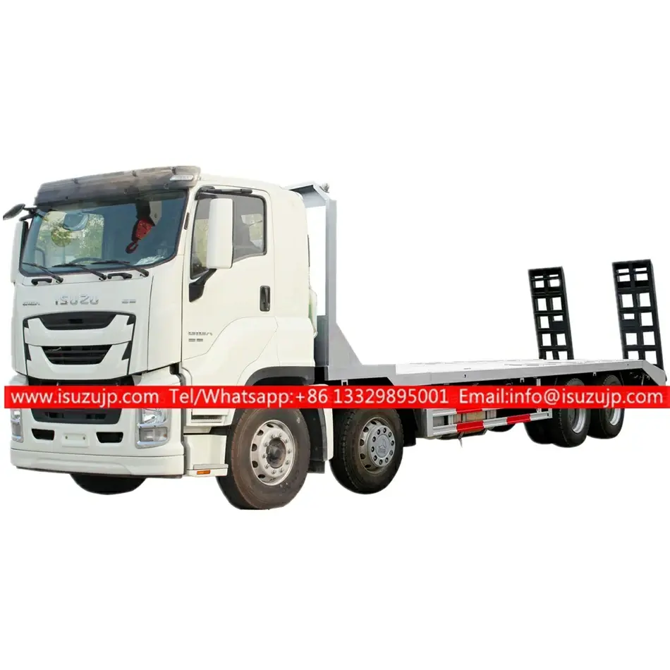 8×4 ISUZU GIGA 30 ton heavy duty Excavator carrier flatbed truck for sale