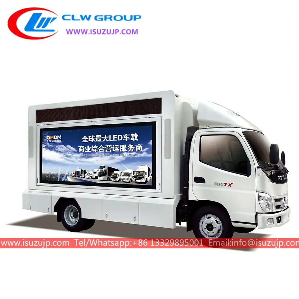 Foton Ollin light led billboard truck with 12㎡ stage