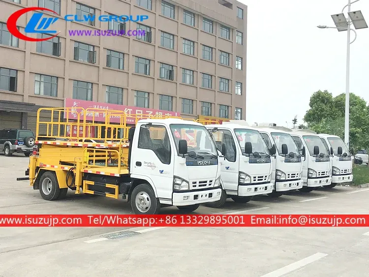 ISUZU 12m scissor lift platform truck for sale