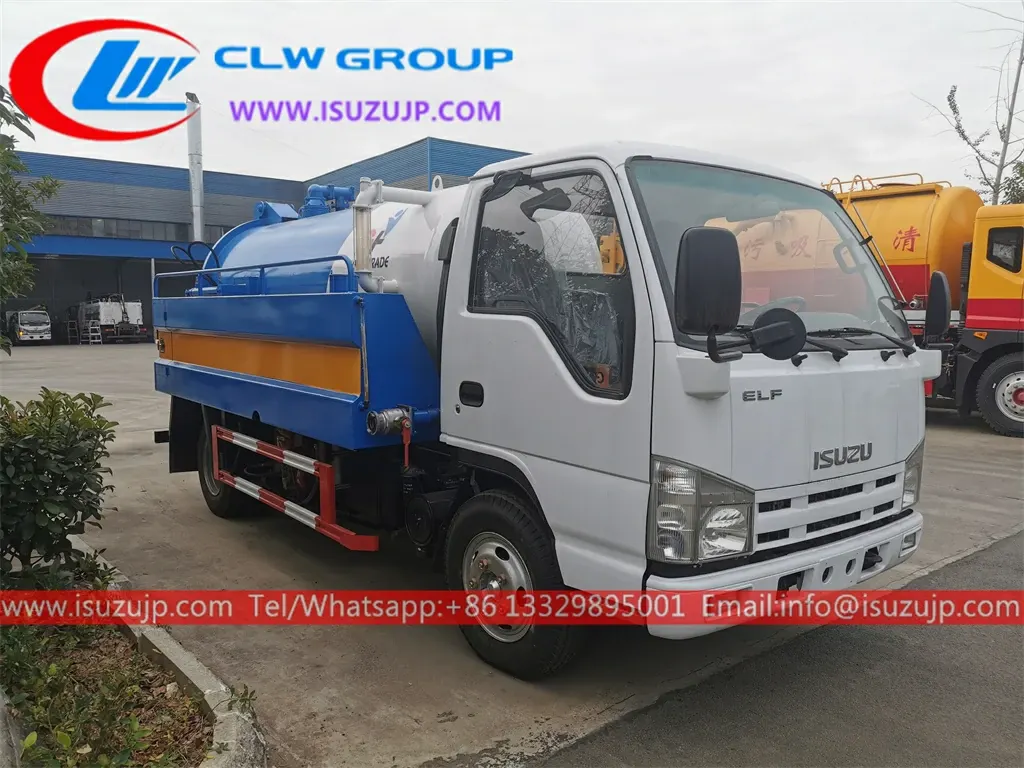 ISUZU NJR 4 ton sewer jet truck for sale Peru