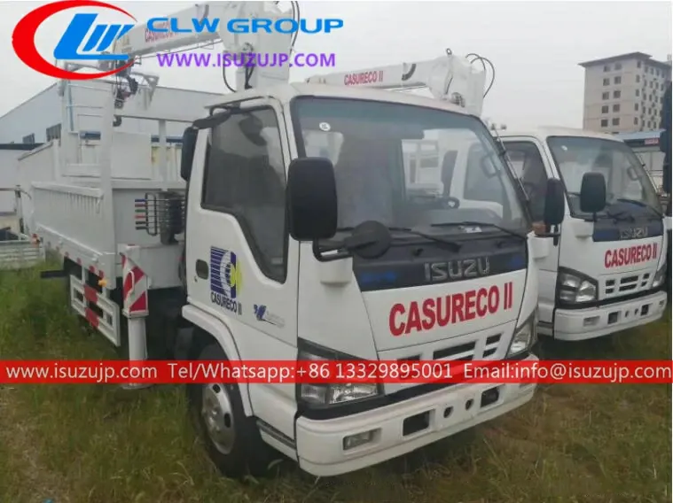 ISUZU 600P 4 ton telescopic truck crane with basket