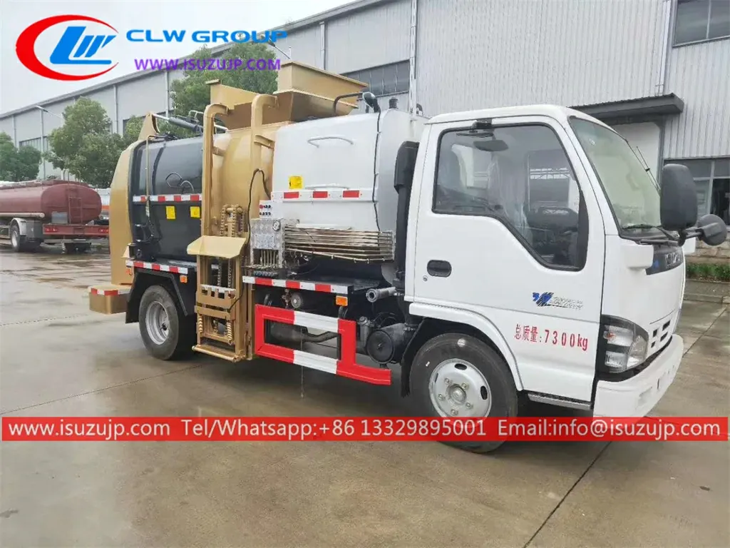 ISUZU NKR 6cbm side loader trash truck
