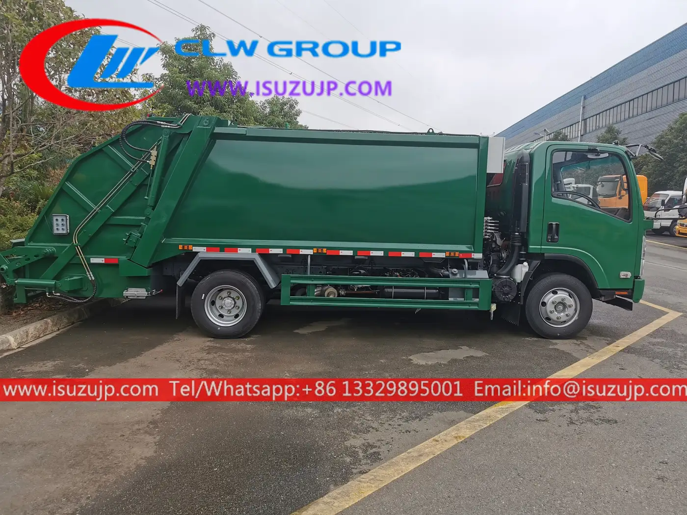 Two units Isuzu 8 cube rear load refuse truck shipping to Oman