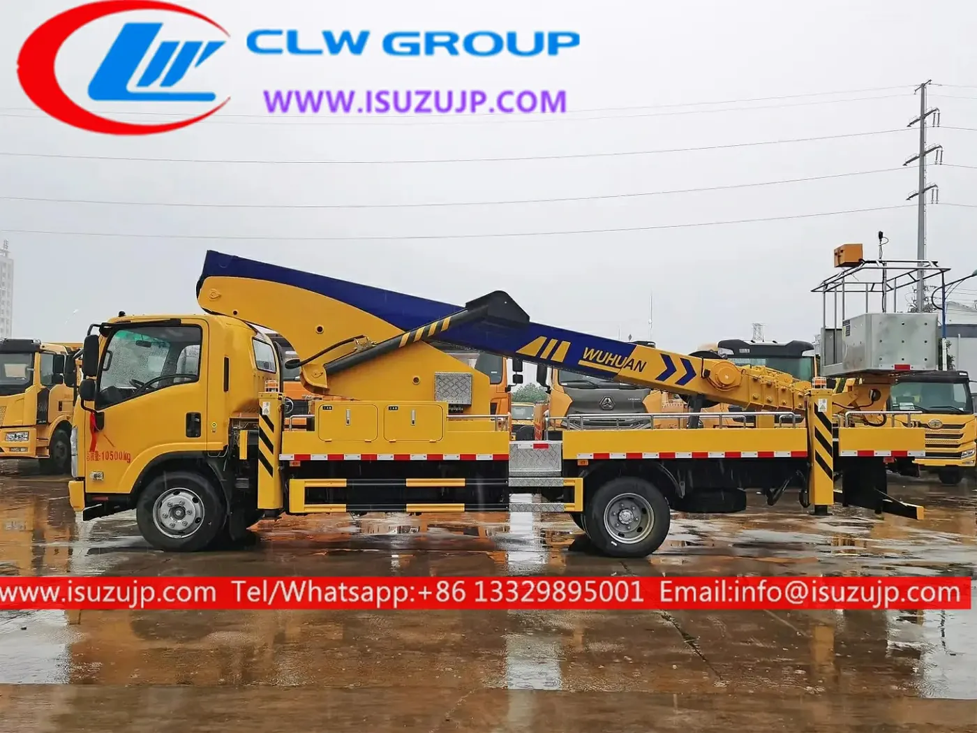 ISUZU ELF 26m boom truck with man basket