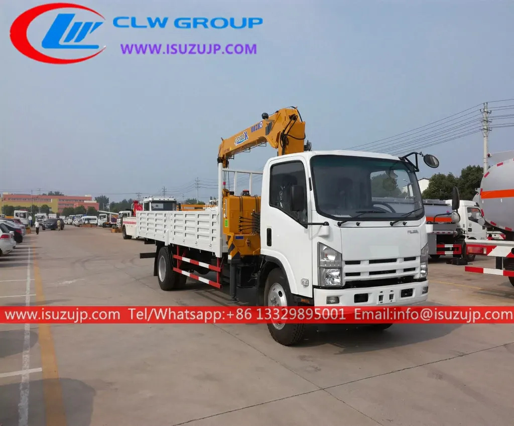ISUZU ELF 6.3 ton lorry truck mounted crane