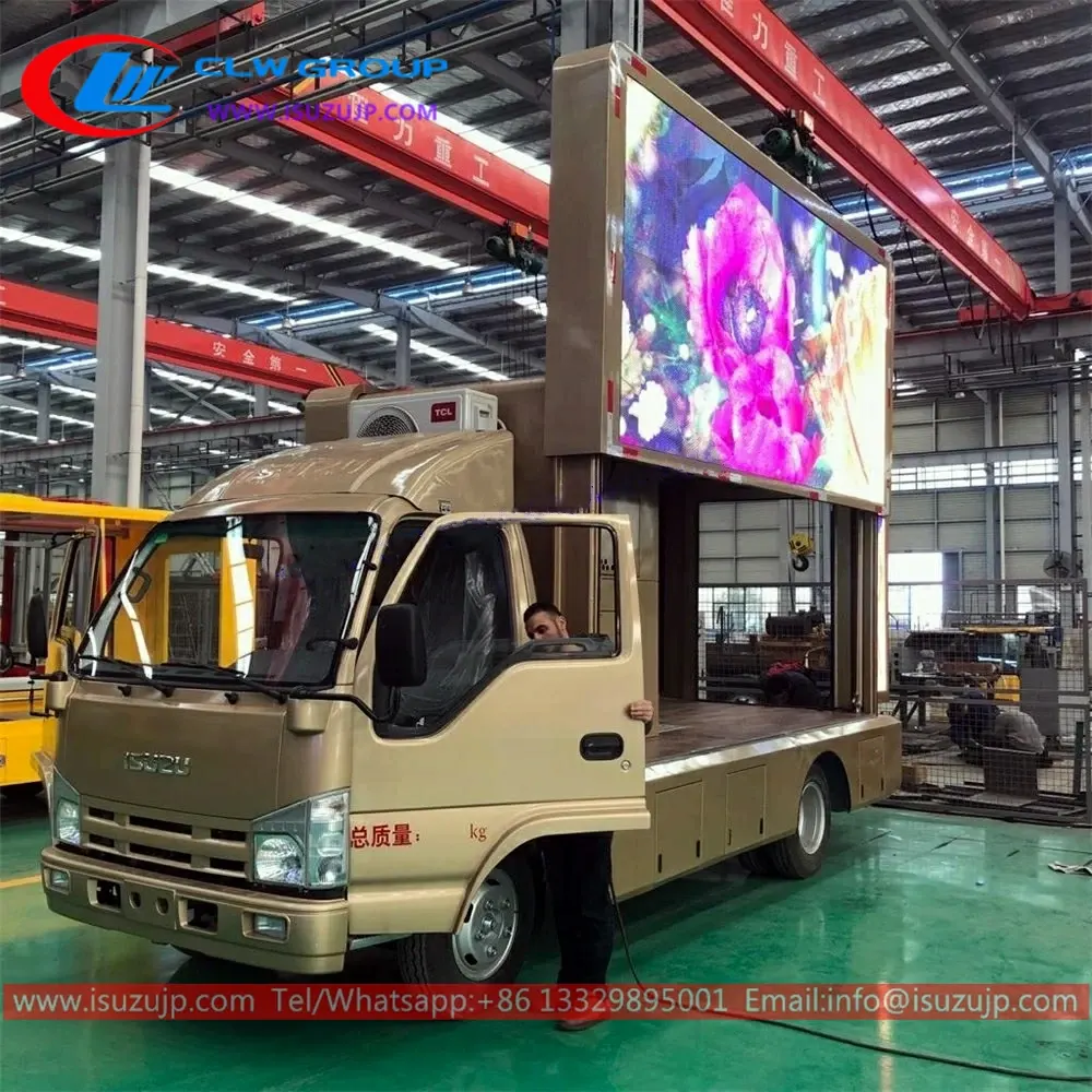 ISUZU ELF mini mobile full color led screen truck