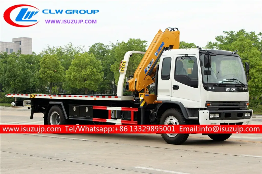 ISUZU FTR 8 ton platform wrecker tow truck crane