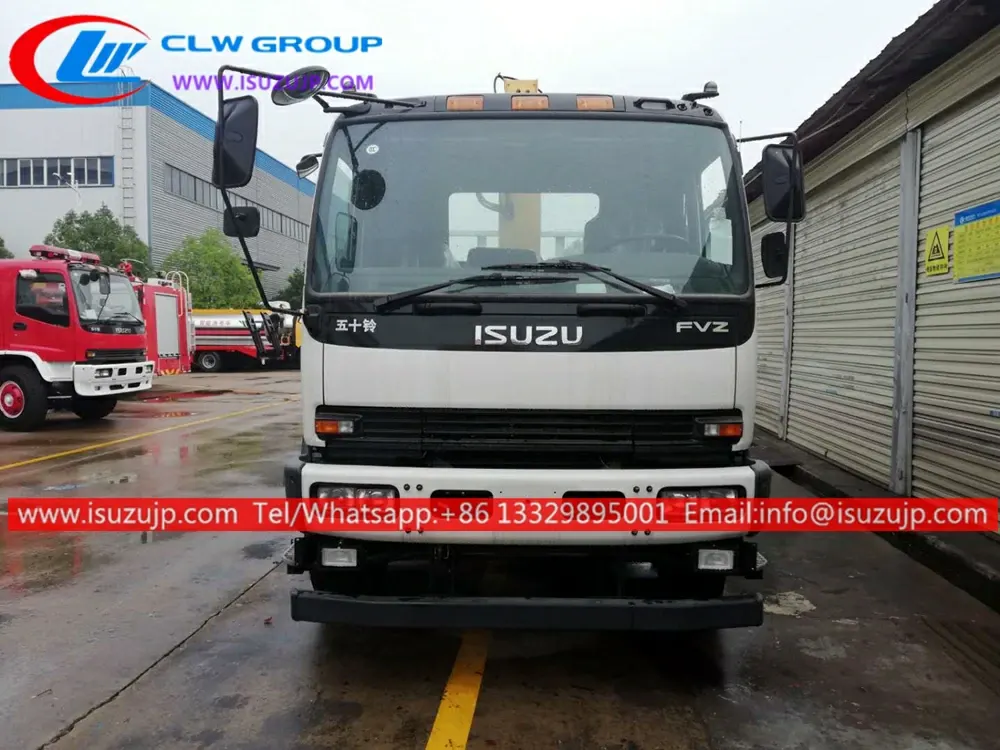 ISUZU FVZ 14 ton flatbed truck mounted crane with Hydraulic ladder