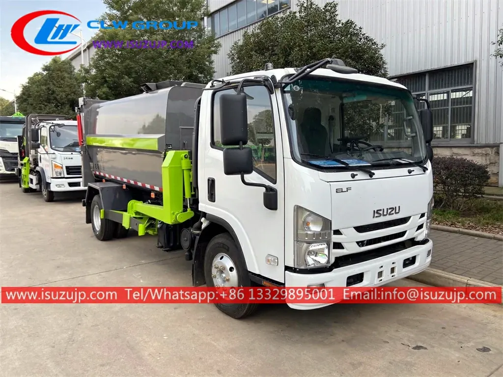 ISUZU NQR 5 ton automated side loader garbage truck