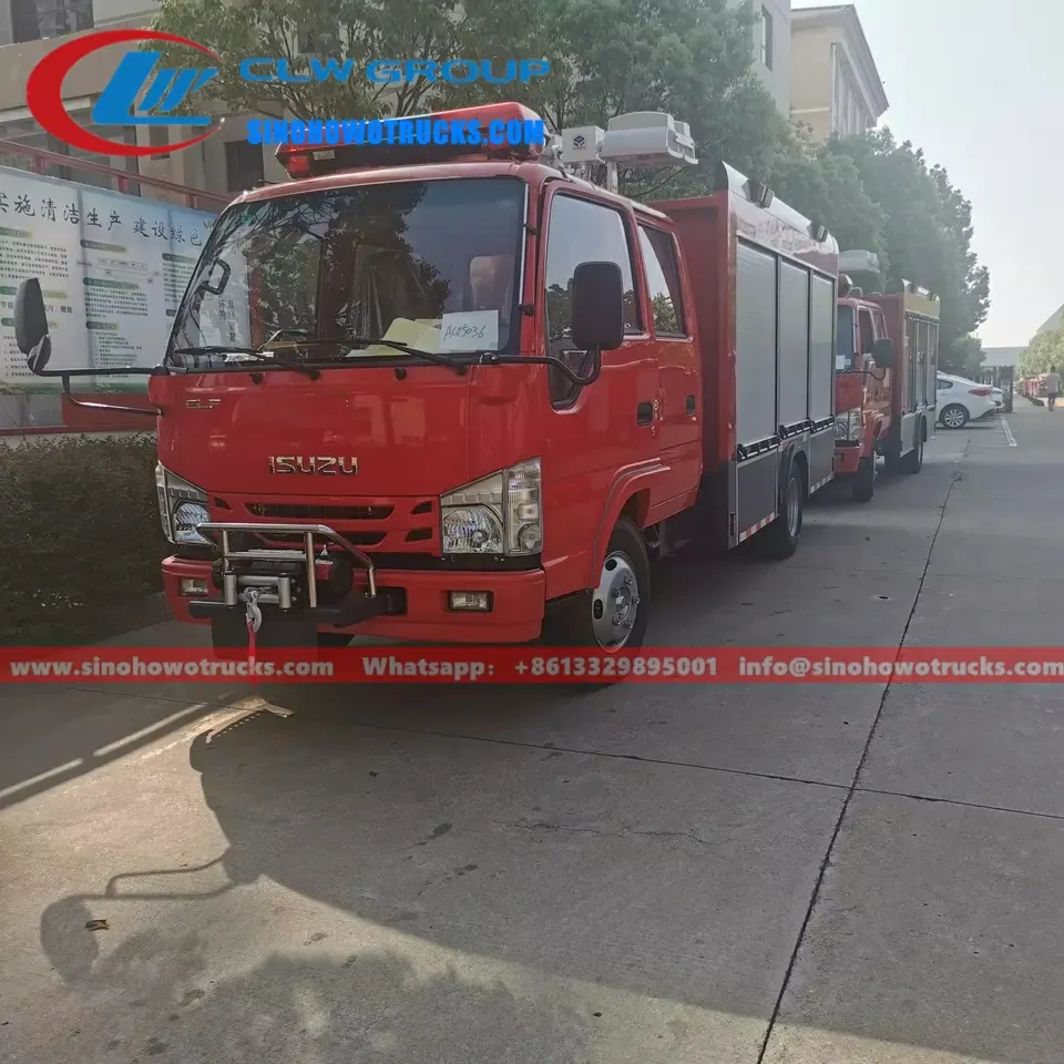 ISUZU small Emergency Rescue Fire Vehicle with 3Tons Crane and Winch Cambodia