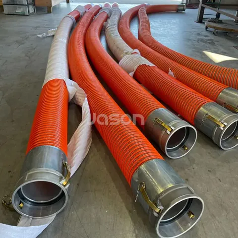 10 inch suction hose end showing helix reinforcement