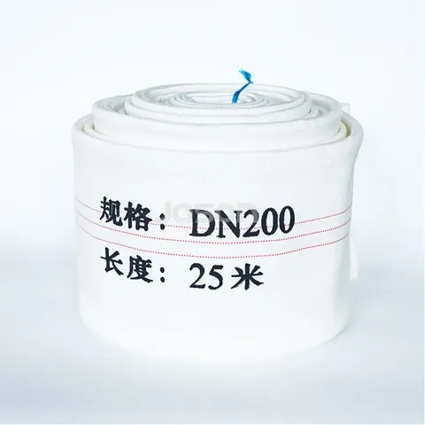 8 inch layflat fire hose showing woven jacket