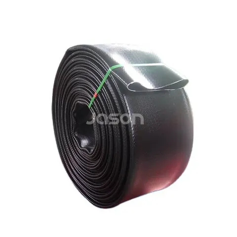 8 inch layflat hose end showing bonded TPU wall