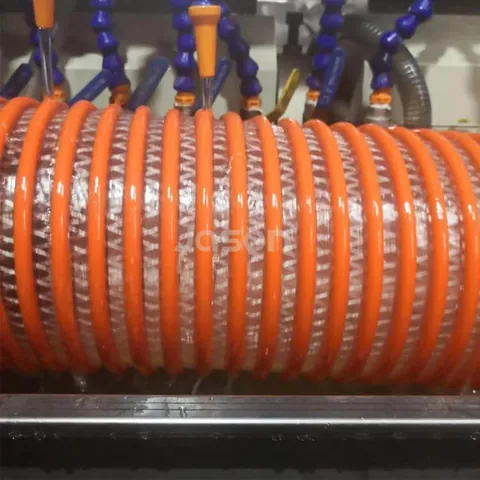 8 inch suction hose cut end showing rigid PVC helix