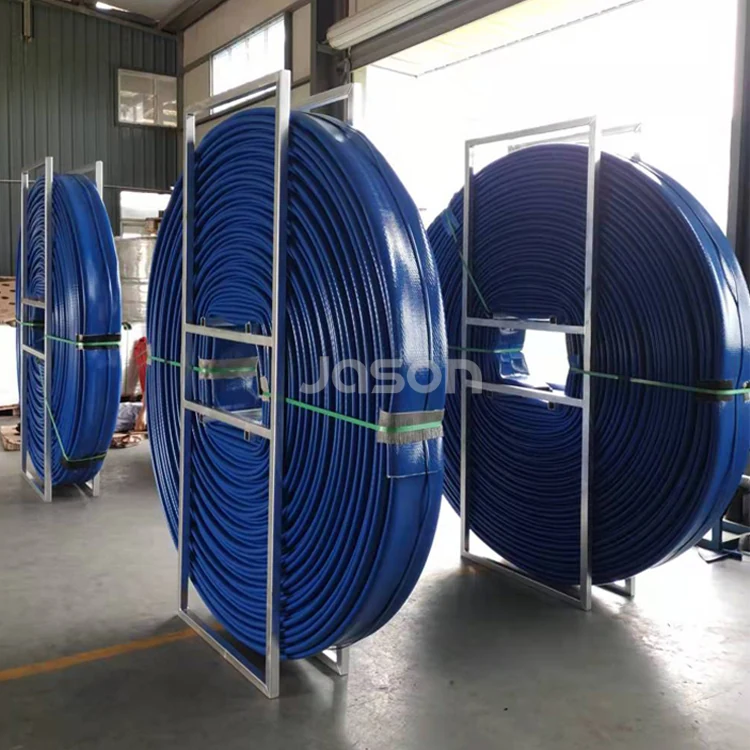 Blue TPU boreline hose with cable ties on the cover