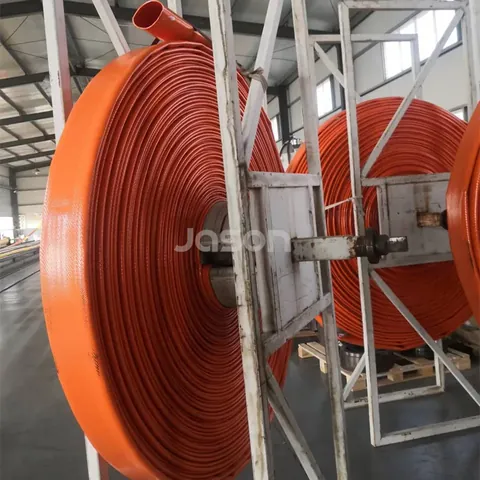 Drag hose rolled flat