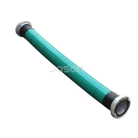 Fire suction hose with rigid PVC helix and coupling
