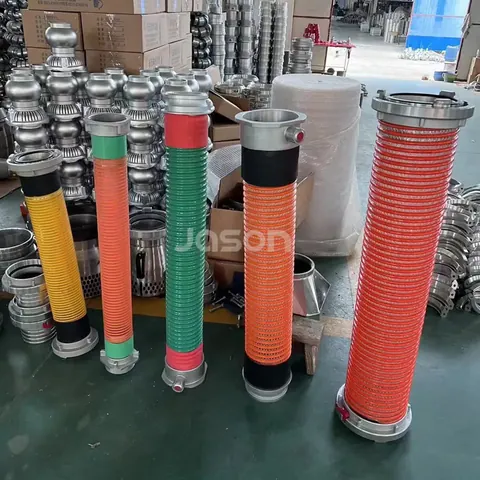 Hard suction hose end fitted with a coupling