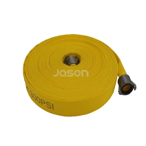 Yellow forestry wildland fire hose roll