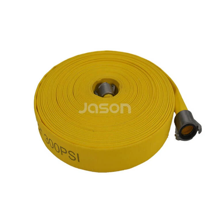 Yellow forestry wildland fire hose roll