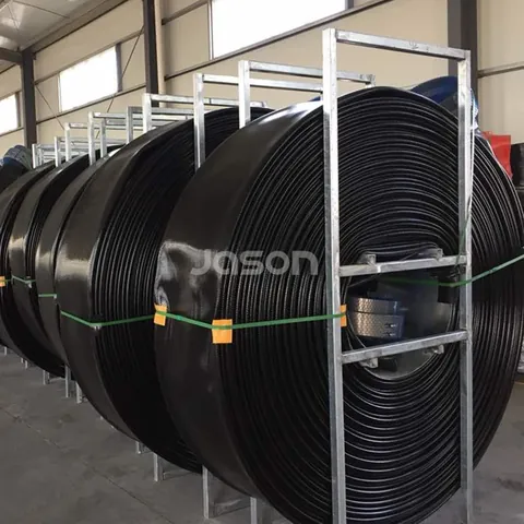 Fracking hose end showing high pressure TPU wall