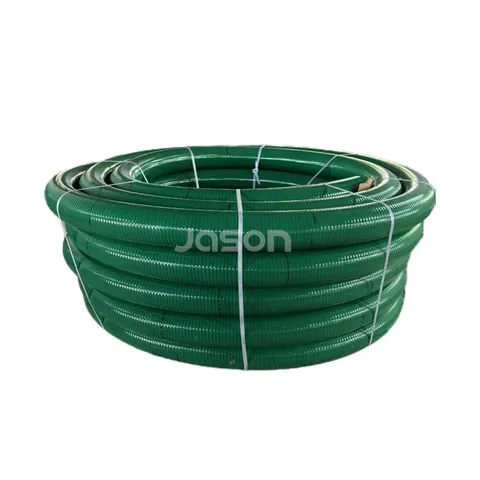 Green suction hose end showing smooth bore