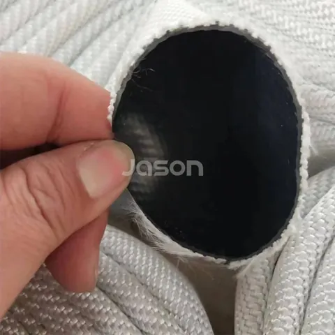Hot water hose end showing rubber liner