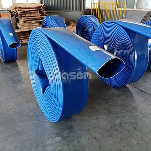 Mine dewatering hose rolled flat