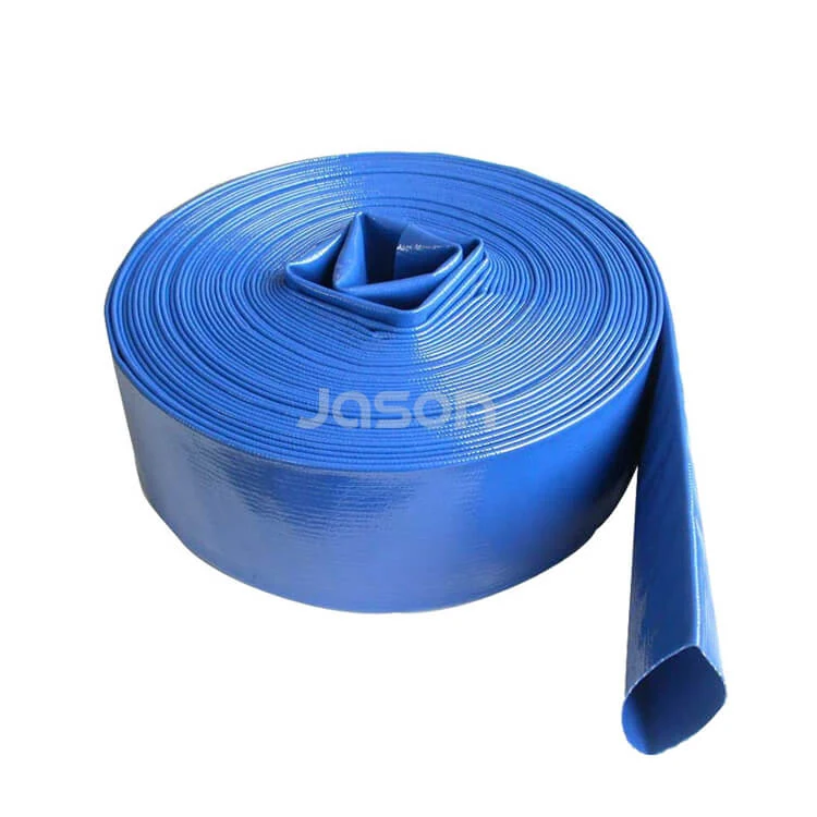 Blue PVC layflat hose roll