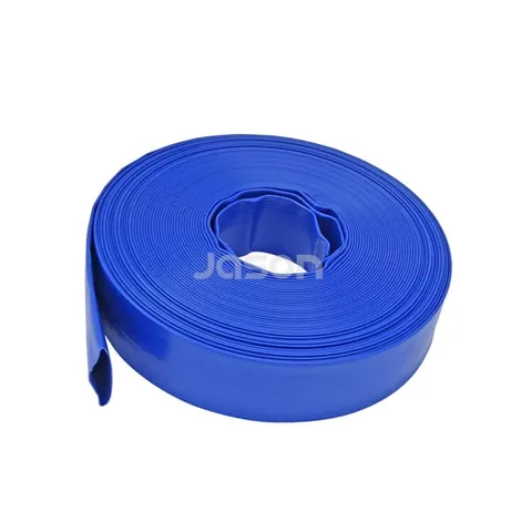 PVC layflat hose cut end showing cover liner and yarn