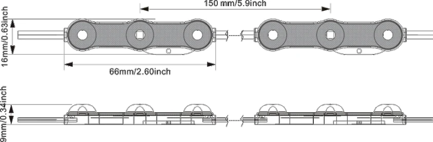JDS-6616B/AC120V/220V technical drawing and optical data, sheet 2