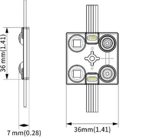 JDS-3636RGB/RGBW technical drawing and optical data, sheet 3