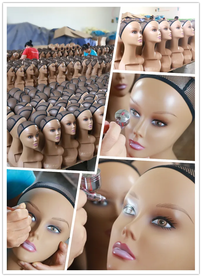 Make-up applied by hand on the finishing line