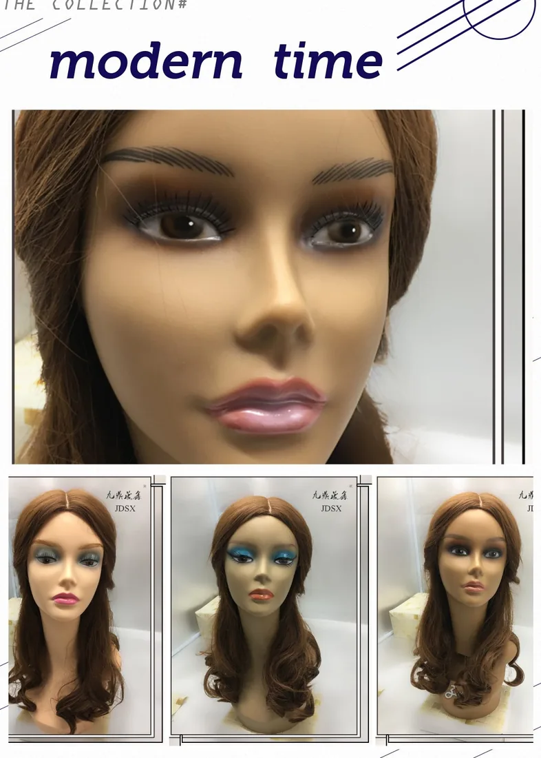 Finished female heads with hand-applied make-up