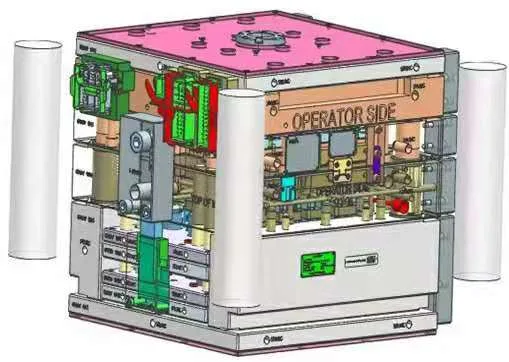 3D mold assembly render used in the design review