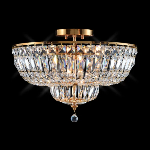 A16 flush mounting ceiling light photographed lit against a black background