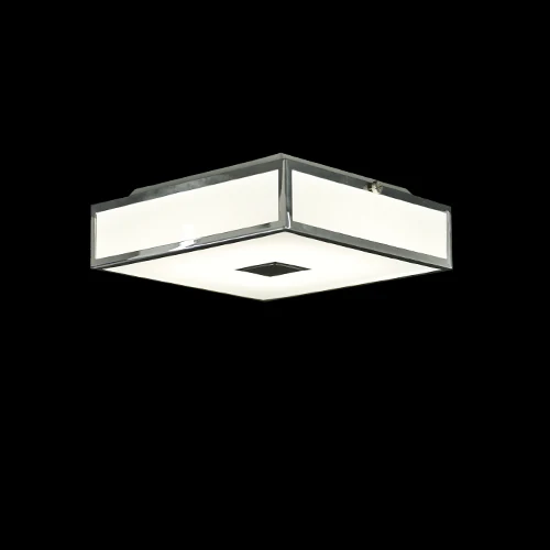 A18 LED flush mounting ceiling light photographed lit against a black background
