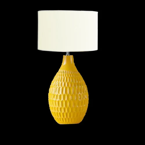 B11 Dimple Ceramic Table Light photographed lit against a black background