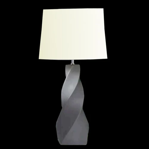 B09 flowing ceramic table lamp photographed lit against a black background