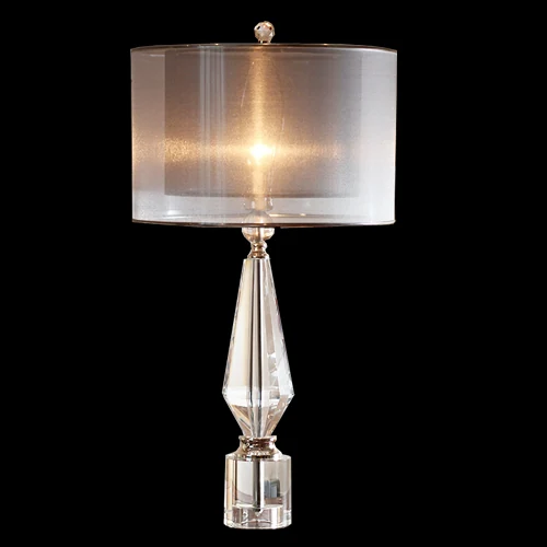 B01 Diamond Crystal Table Light photographed lit against a black background