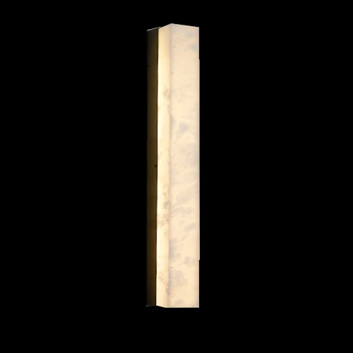 C05 rectangle alabaster wall sconce photographed lit against a black background