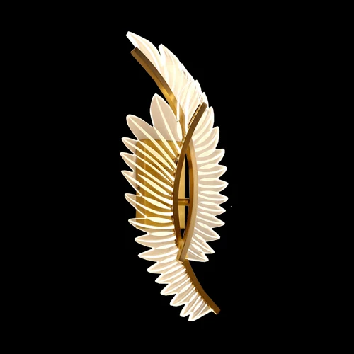 C01 Leaf wall sconce photographed lit against a black background